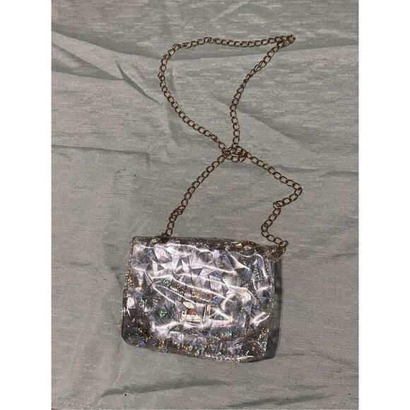 Nice Glitter Geometric Graphic Twist Lock Chain Bag - Women Crossbody good condi - Picture 6 of 7